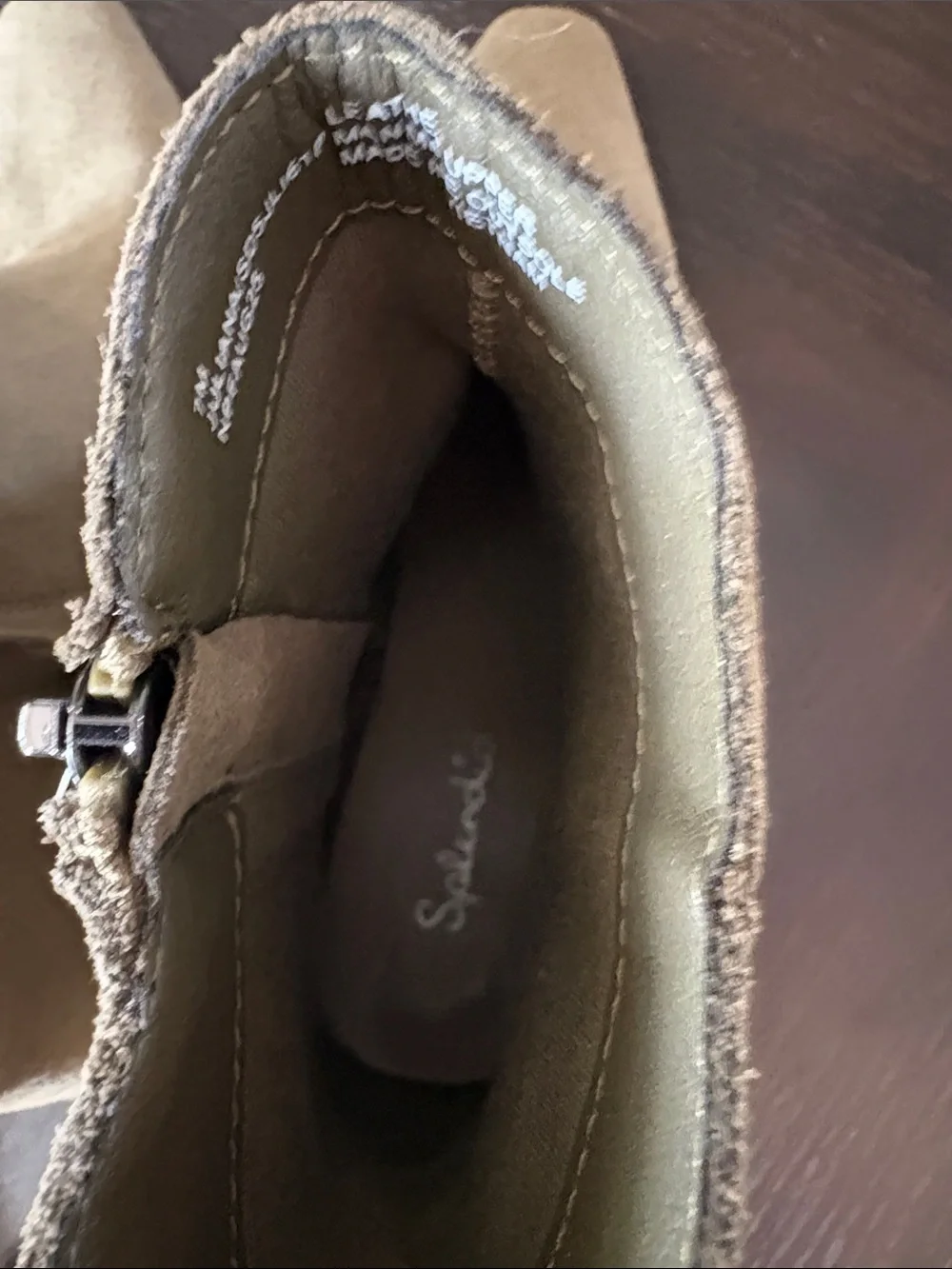 Splendid Julianna Genuine Suede Ankle Boots Olive Kitten Heel Women’s 7 NWT